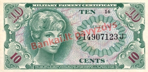 10 Centų banknoto priekinė pusė