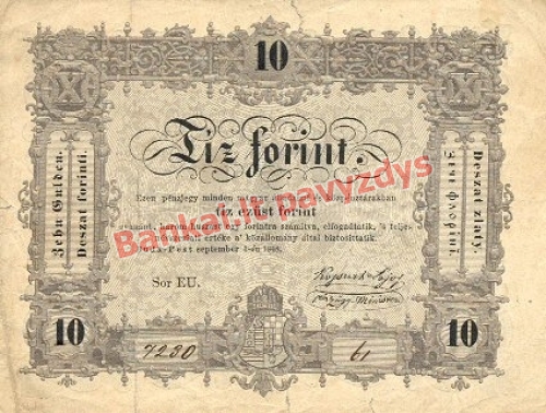 10 Forintų banknoto priekinė pusė