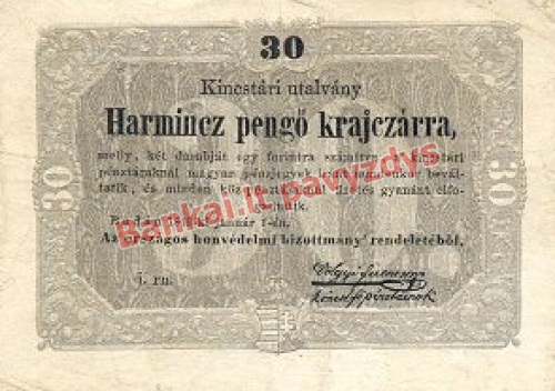30 Pengo Krajczarų banknoto priekinė pusė