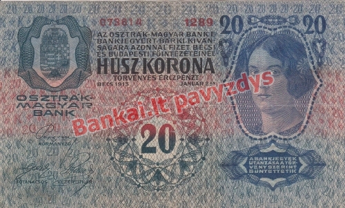 20 Koronų banknoto priekinė pusė
