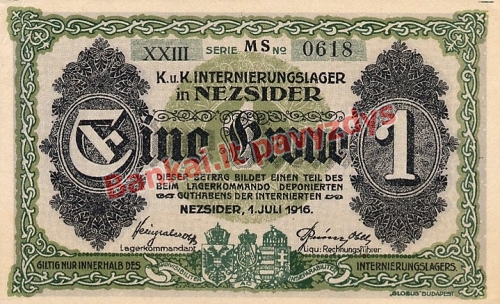 1 Koronos banknoto galinė pusė