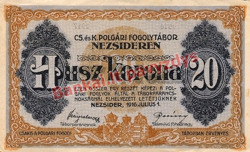 20 Koronų banknoto priekinė pusė