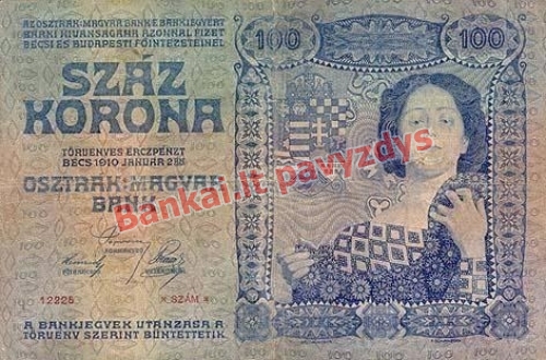 100 Koronų banknoto galinė pusė