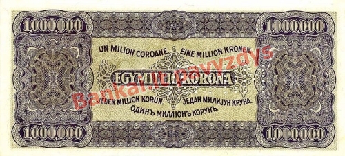 1000000 Koronų banknoto galinė pusė