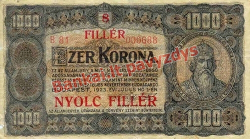 1000 Koronų banknoto priekinė pusė