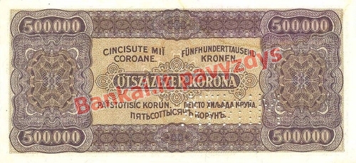 500000 Koronų banknoto galinė pusė