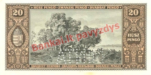 20 Pengų banknoto galinė pusė