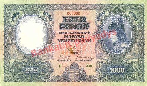 1000 Pengų banknoto priekinė pusė