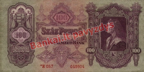 100 Pengų banknoto priekinė pusė