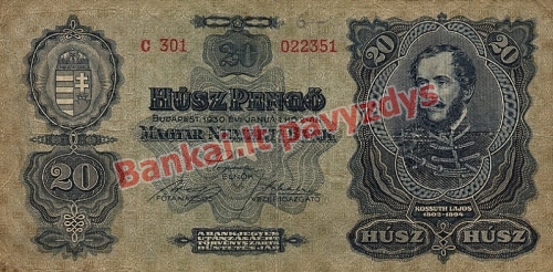 20 Pengų banknoto priekinė pusė