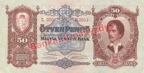 50 Pengų banknoto priekinė pusė