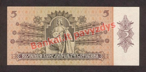 5 Pengų banknoto galinė pusė