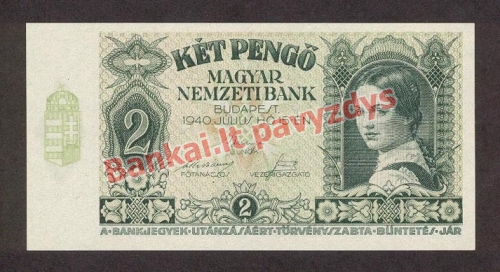 2 Pengų banknoto priekinė pusė