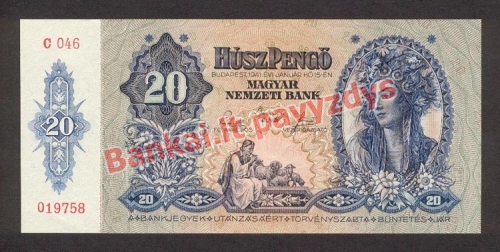 20 Pengų banknoto priekinė pusė