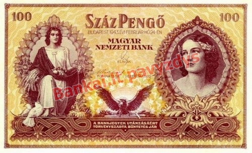 100 Pengų banknoto priekinė pusė
