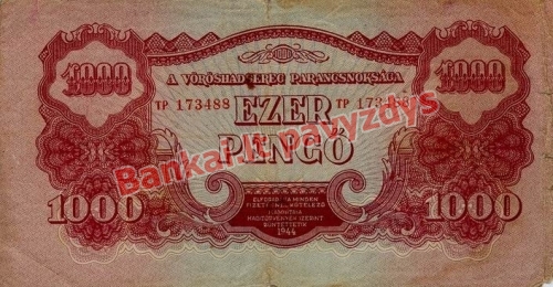 1000 Pengų banknoto priekinė pusė