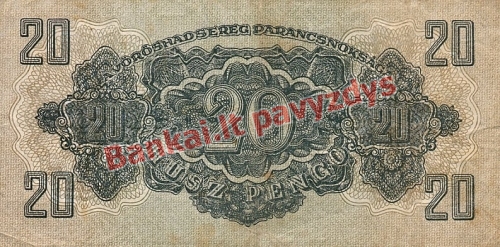 20 Pengų banknoto galinė pusė