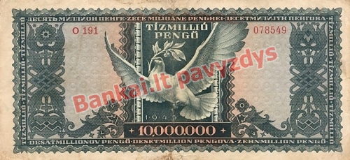 10000000 banknoto galinė pusė