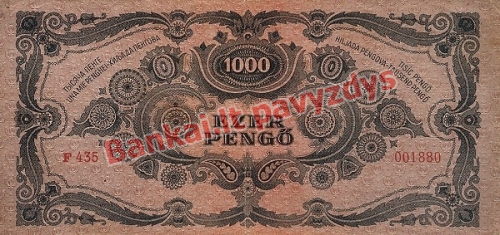 1000 Pengų banknoto galinė pusė