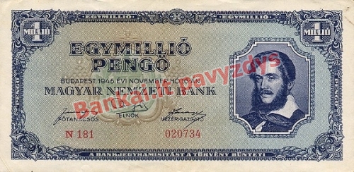 1000000 Pengų banknoto priekinė pusė