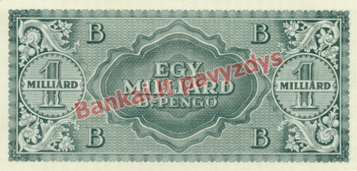 1000000000 B. Pengų banknoto galinė pusė