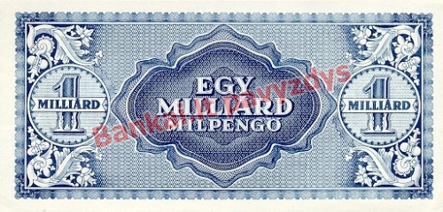 1000000000 Milpengų banknoto galinė pusė