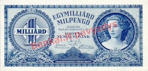 1000000000 Milpengų banknoto priekinė pusė