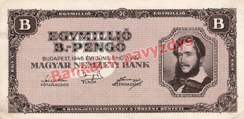 1000000 banknoto priekinė pusė