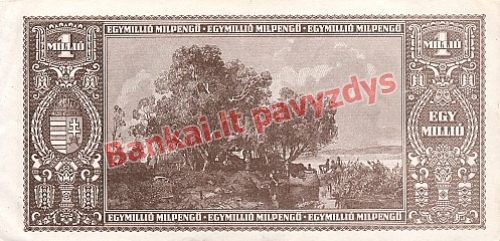 1000000 Milpengų banknoto galinė pusė