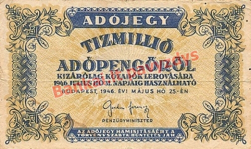 10000000 banknoto priekinė pusė