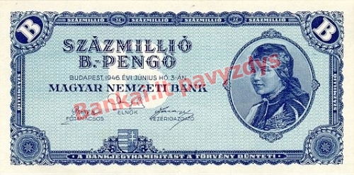 100000000 banknoto priekinė pusė