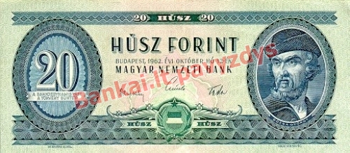 20 Forintų banknoto priekinė pusė