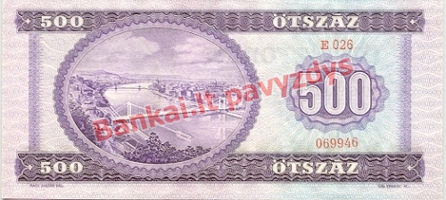 500 Forintų banknoto galinė pusė