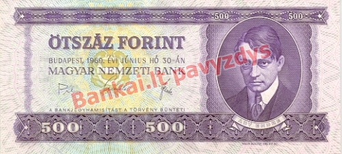 500 Forintų banknoto priekinė pusė