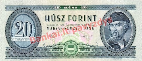 20 Forintų banknoto priekinė pusė