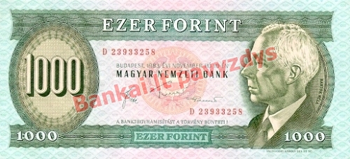 1000 Forintų banknoto priekinė pusė