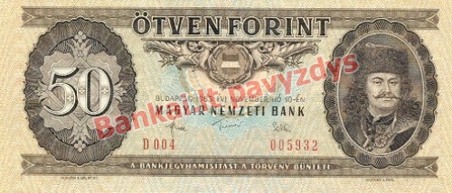 50 Forintų banknoto priekinė pusė