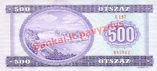 500 Forintų banknoto galinė pusė