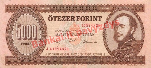 5000 Forintų banknoto priekinė pusė