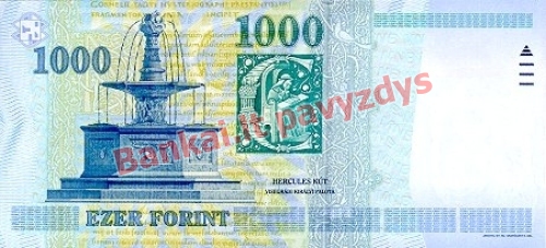 1000 Forintų banknoto galinė pusė