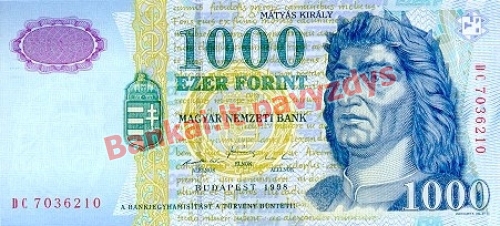 1000 Forintų banknoto priekinė pusė
