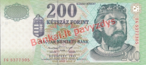 200 Forintų banknoto priekinė pusė