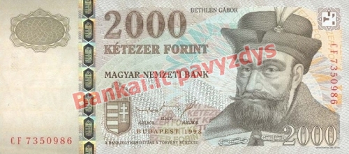 2000 Forintų banknoto priekinė pusė