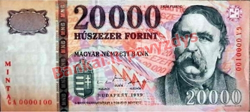 20000 Forintų banknoto priekinė pusė