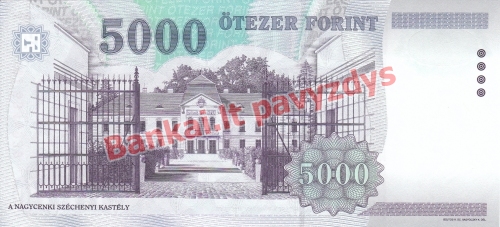 5000 Forintų banknoto galinė pusė