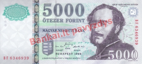 5000 Forintų banknoto priekinė pusė