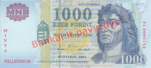 1000 Forintų banknoto priekinė pusė