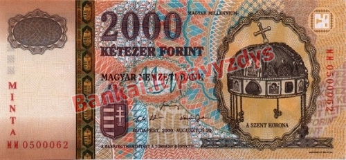 2000 Forintų banknoto priekinė pusė