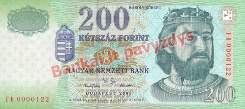 200 Forintų banknoto priekinė pusė