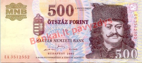 500 Forintų banknoto priekinė pusė